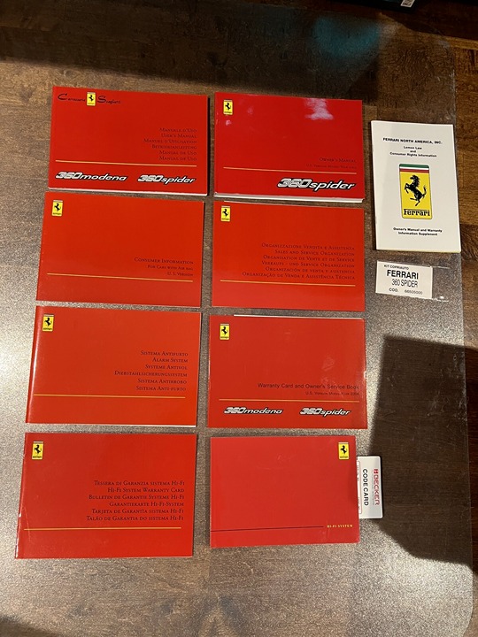 2004 Ferrari 360 Spider Owners Manual - SET (USA & Canada) original OEM excellen