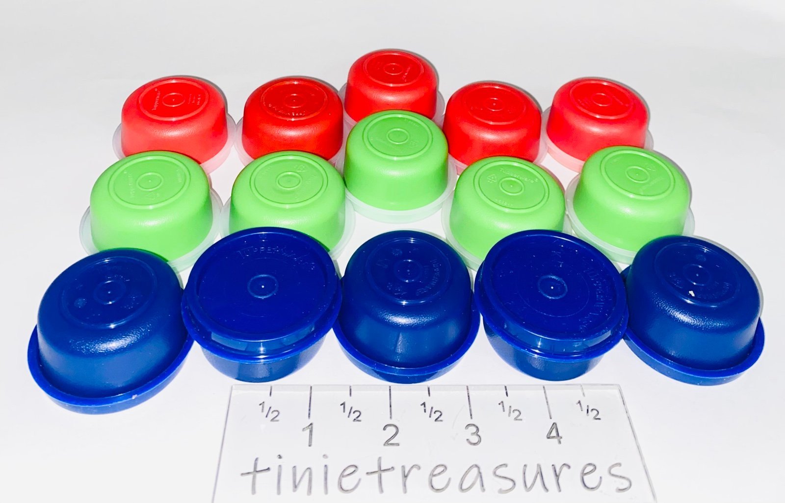 Tupperware Smidget(1oz) Set Of 15 Red blue green Tinietreasures