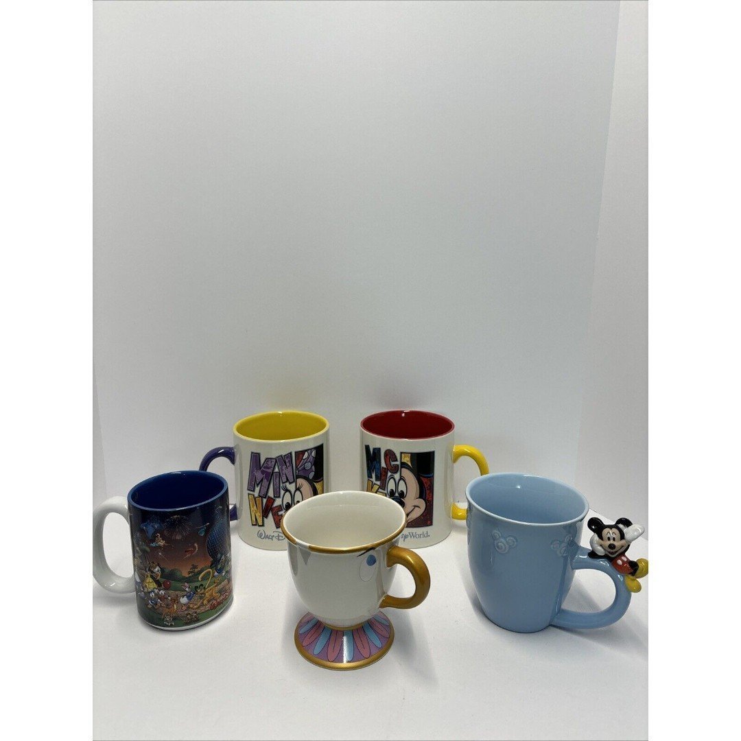 DISNEY Store Parks Coffee Mug Cup Lot of 5- Chip, Mickey & Minnie Oversized Ect