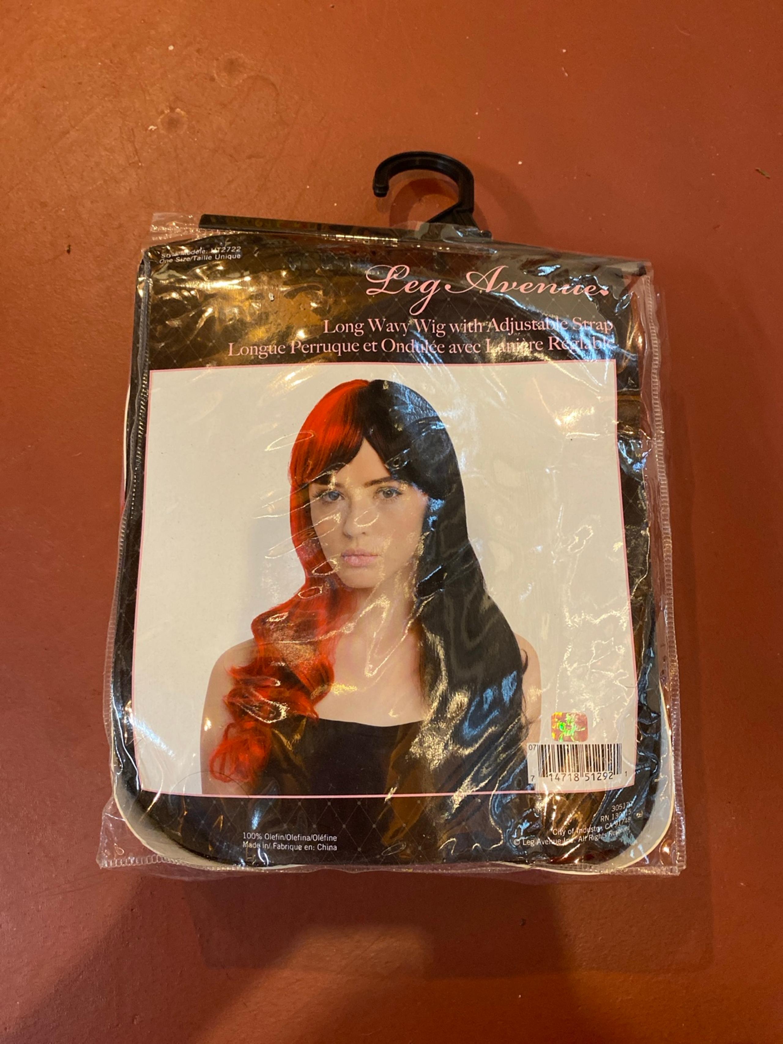 Red and Black Halloween Costume Cosplay Wig