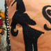Halloween Throw Pillow Orange & Black with Black Embroidered Quote