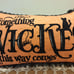 Halloween Throw Pillow Orange & Black with Black Embroidered Quote