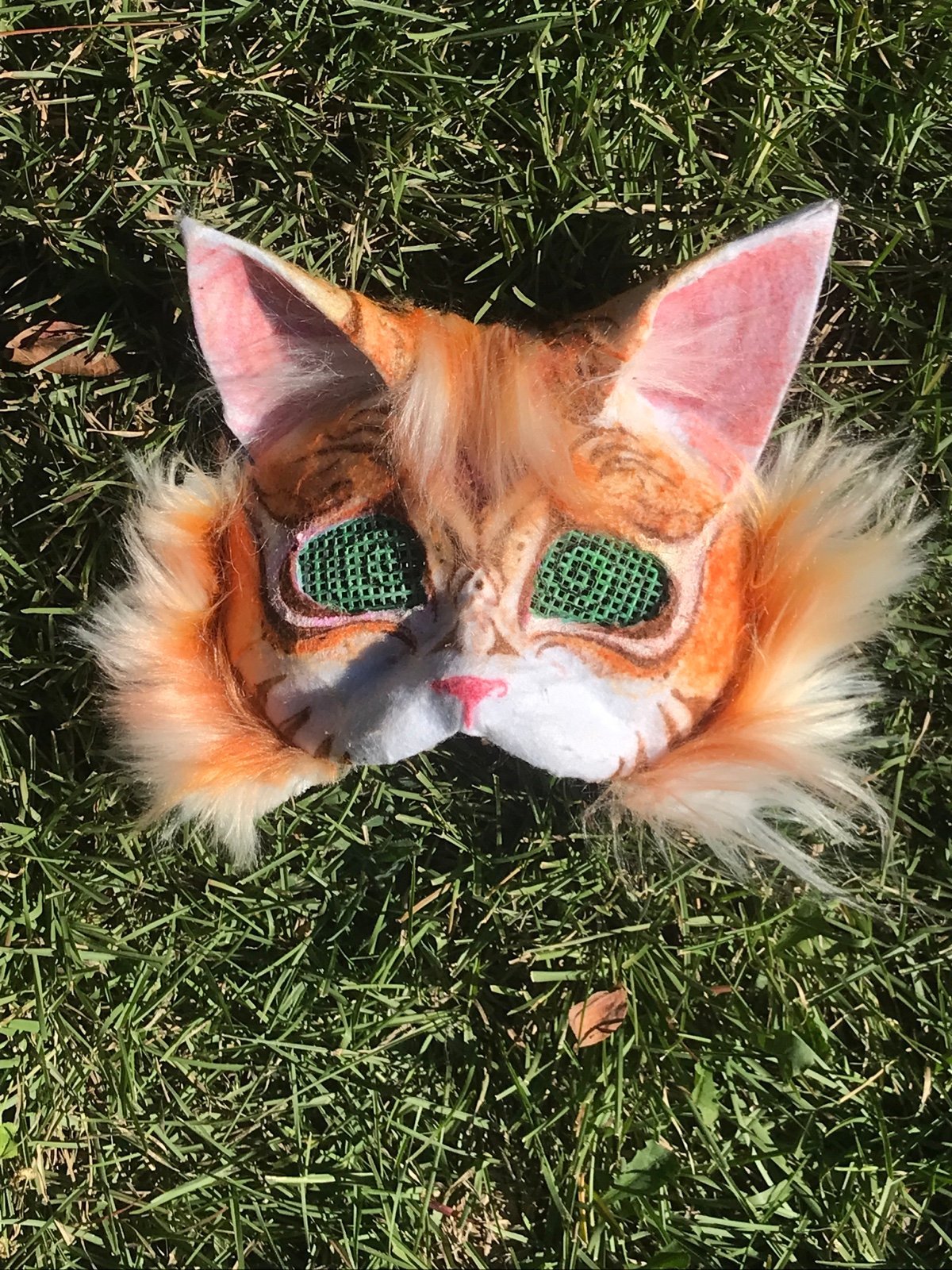 Tabby ginger cat therian mask