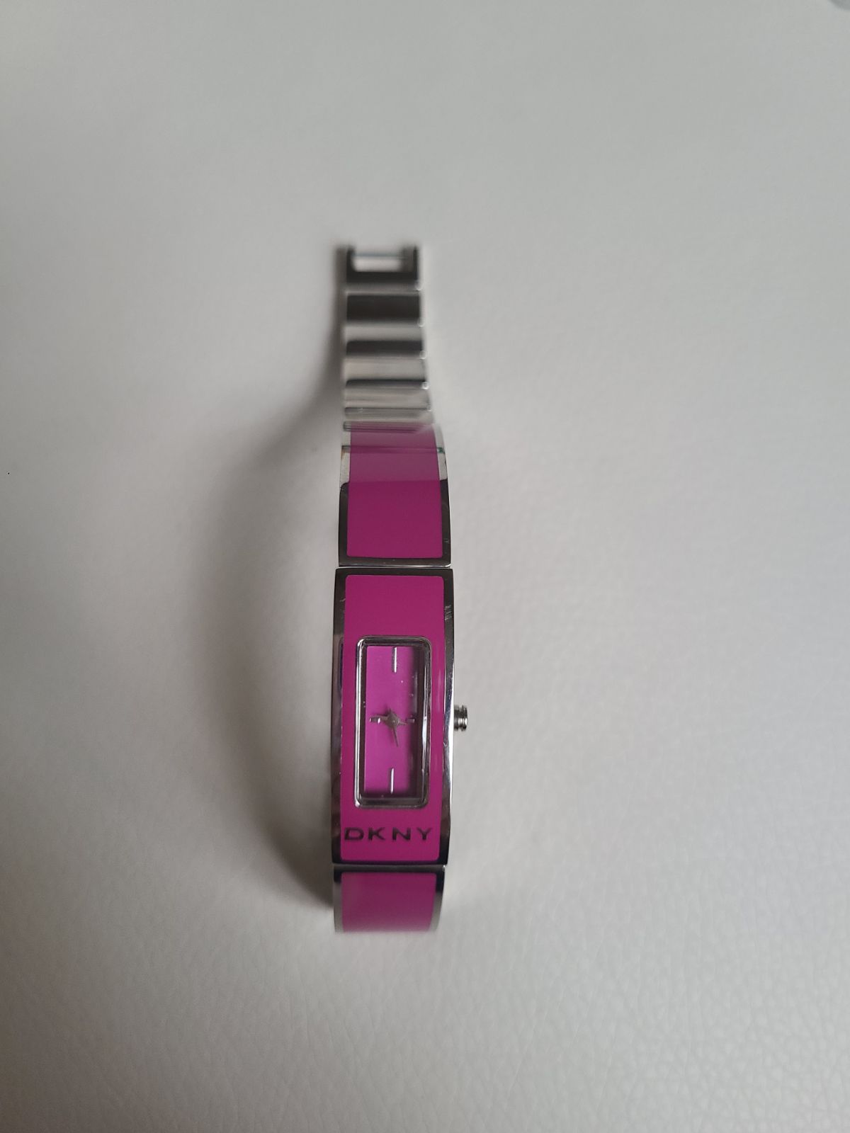 DKNY fuchsia enamel bangle watch