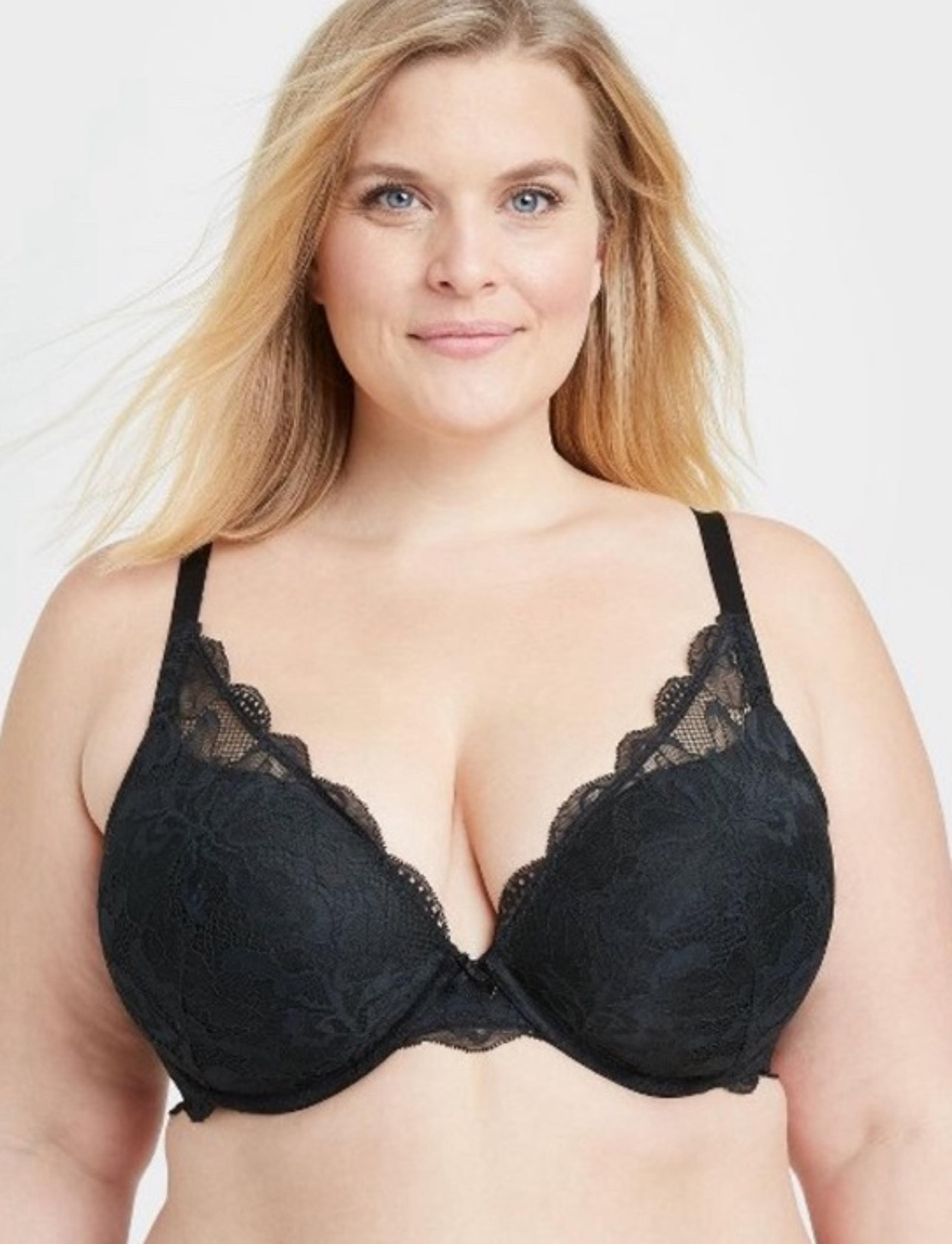 Women's Sublime Lace Plunge Push-Up Bra - Auden™ Black 44DDD