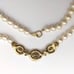 1980s Vintage Trifari Simulated Pearl Necklace with Clear Rhinestones Gold Tone