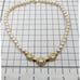 1980s Vintage Trifari Simulated Pearl Necklace with Clear Rhinestones Gold Tone