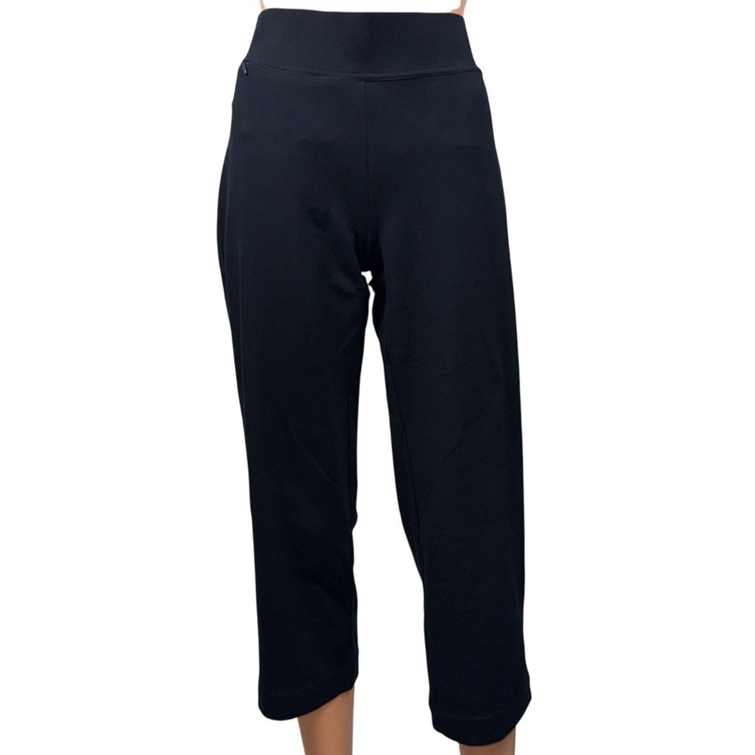 Lands' End Shore Womens Size X-Small Black Stretch Knit Capri Cropped Pants