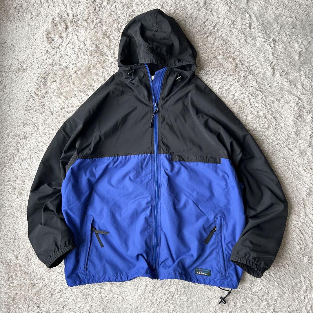 80s L.L.Bean Nylon Mountain Parka XL Blue/Black USA Made