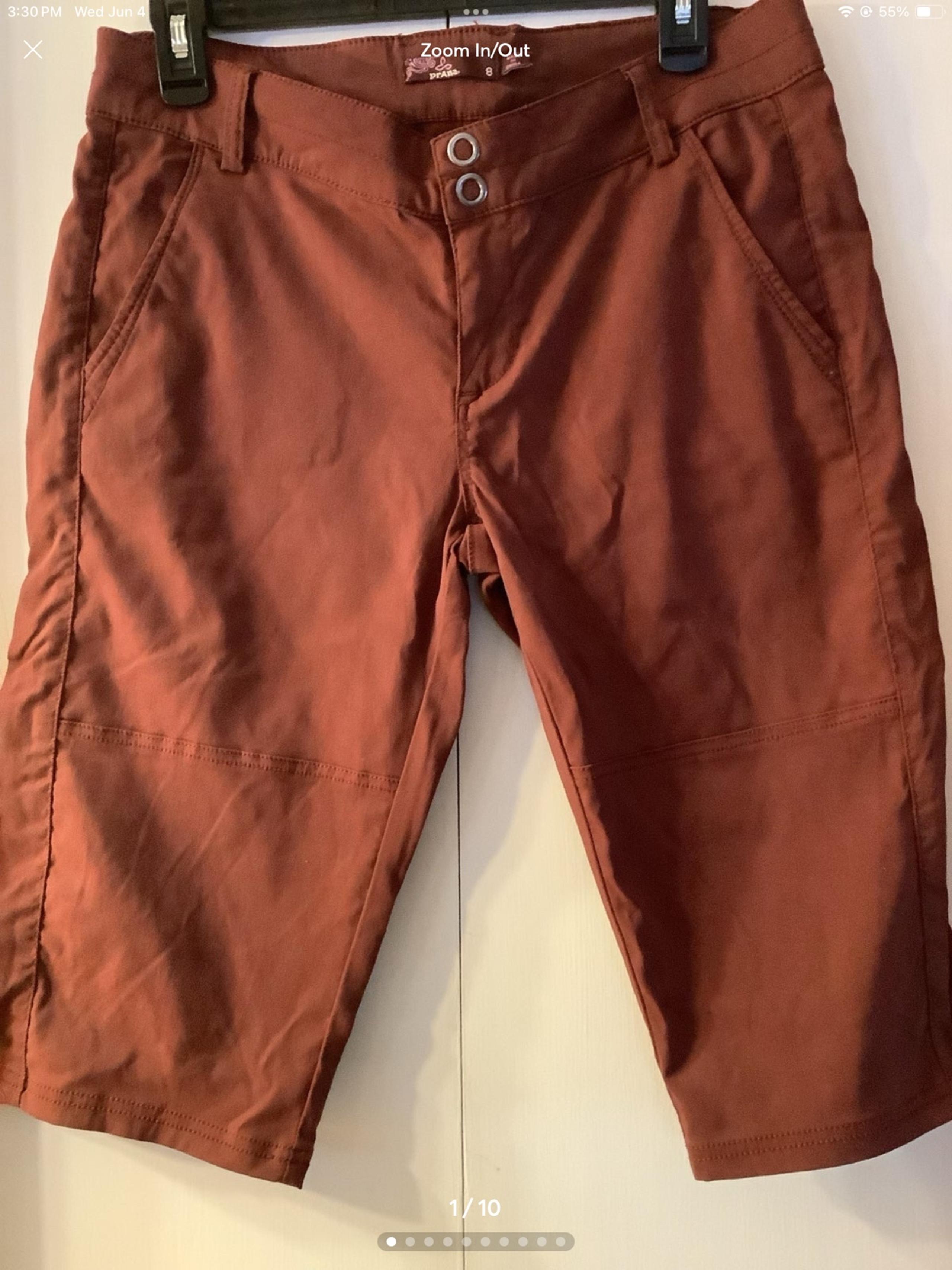 PrAna Breathe Nylon Bermuda Hiking Athletic Shorts Size 8 Clay Hiking GorpCore