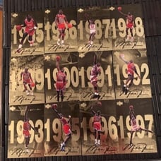 1998 Upper Deck - Gatorade Michael Jordan 12 Card Jumbo Gold Cards - Full Set!