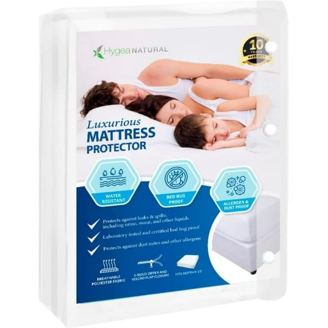 Luxurious Mattress Protector Cover Stretchable Zipper Bedding King #M-56357
