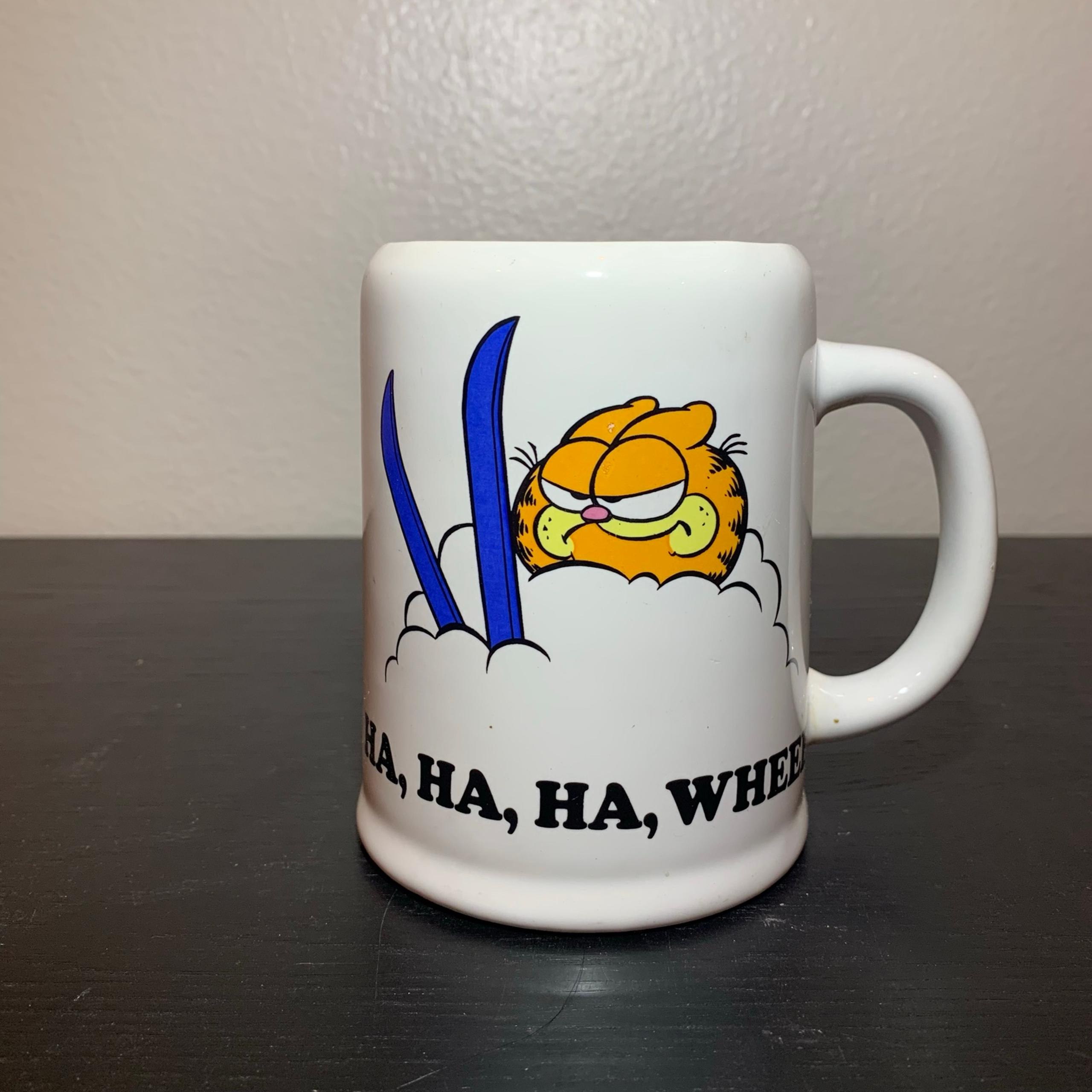 Garfield Mug Ski Coffee Mug Vintage 1978 HA,HA,HA WHEEE Tea Cup JIM DAVIS