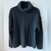 Garnet Hill recycled-cashmere cozy turtleneck cableknit charcoal sweater size M