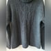 Garnet Hill recycled-cashmere cozy turtleneck cableknit charcoal sweater size M
