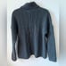 Garnet Hill recycled-cashmere cozy turtleneck cableknit charcoal sweater size M