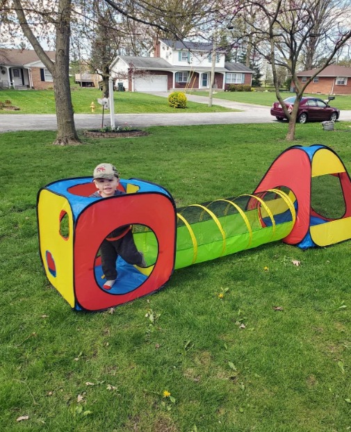 3 in 1 Pop Up Play Tent with Tunnel, Ball Pit for Kids, Boys, Girls, Babies