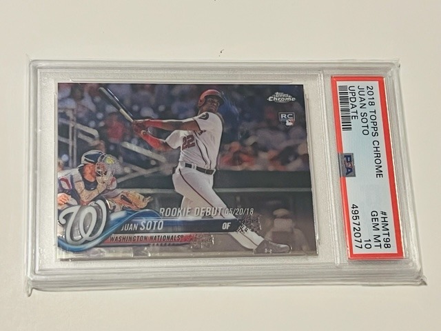 Juan Soto Rookie card RC PSA 10 GEM MINT 2018 Topps Chrome Update non auto #98