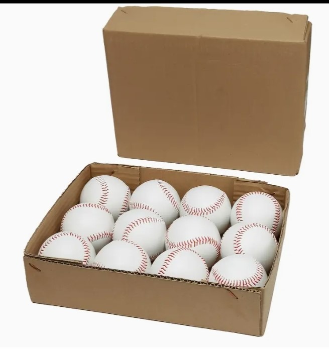 Pack of 12 Hardwood Core Baseballs, 9-inch Soft Rubber Core Baseballs for Throwi