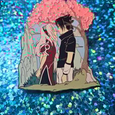 Sasuke x Sakura LE Enamel Pin Rose Gold Naruto
