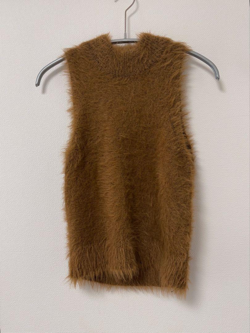 トップス CLANE AMERICAN SLEEVE KNIT TOPS CLANE SHAGGY AMERICAN SLEEVE KNIT TOPS