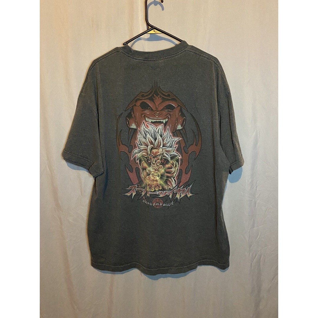 Vintage 2003 Dragon Ball Z Super Buu SSJ 3 Goku T-Shirt Double Sided Anime XL