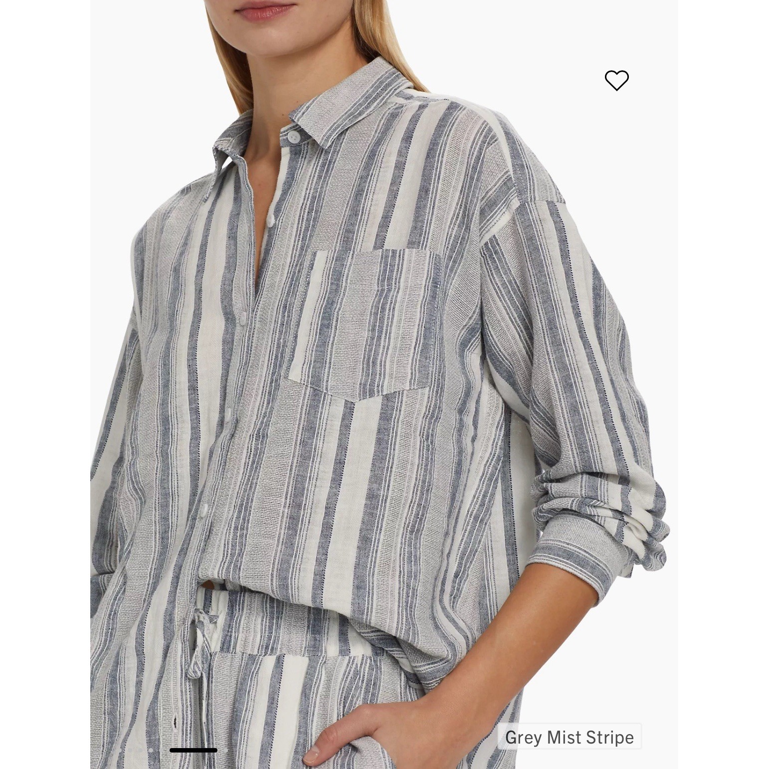 Splendid Collection Women's Bowen Linen Button Down Shirt Gray Chambray M/Medium