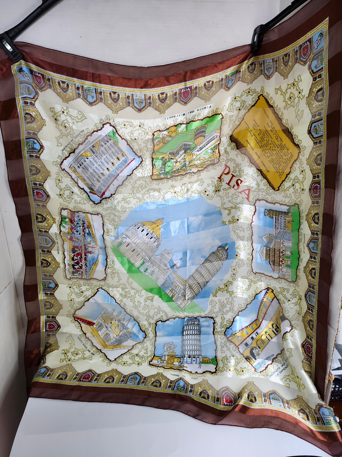 Italy Pisa Historical Sites Souvenir Women's Scarf 38 x40