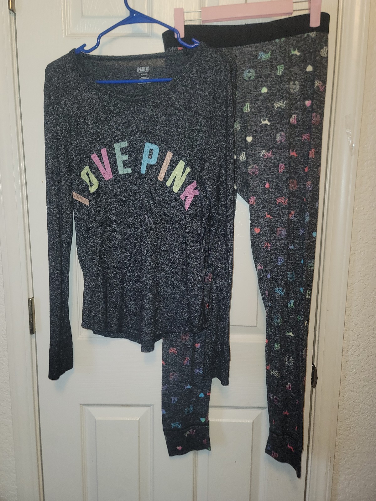 Pink By Victoria's Secret Love Pink Soft Comfy 2-Piece Pajama