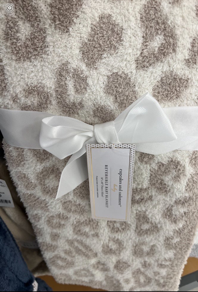 Cupcakes and cashmere animal print baby blanket