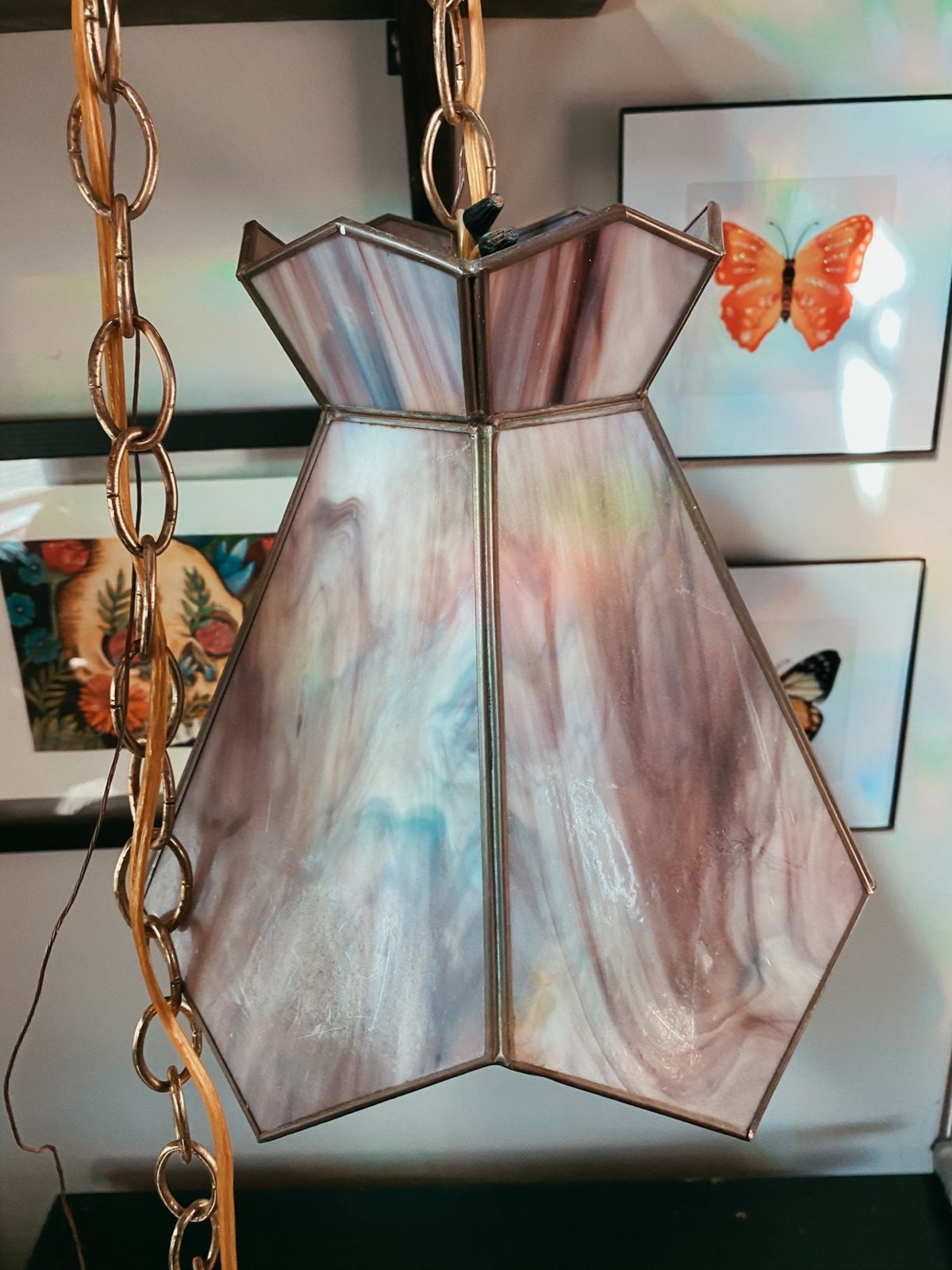 Vintage Stained Glass Light