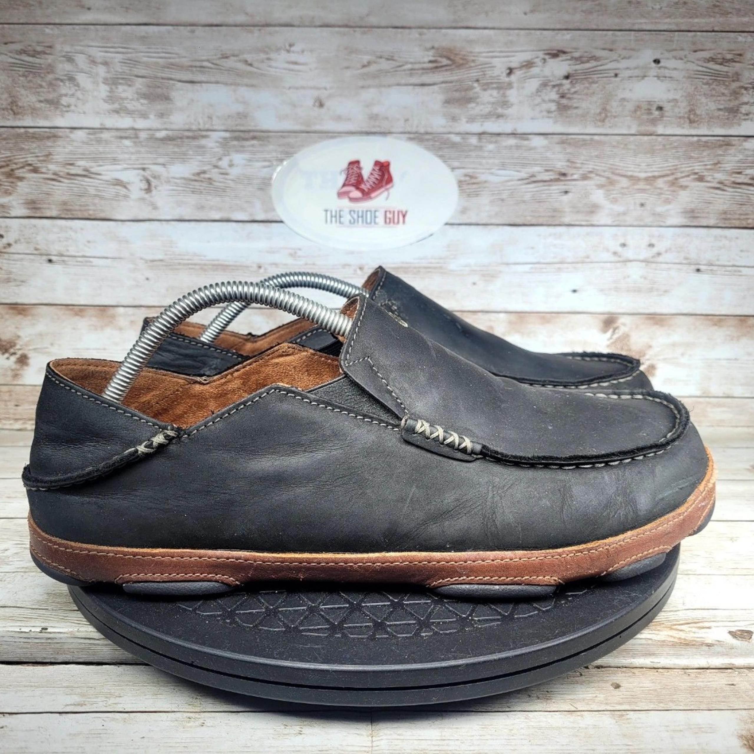 Olukai Men's Size 11.5 MOLOĀ 10128-4033 Black-Toffee Casual Slip On Shoes
