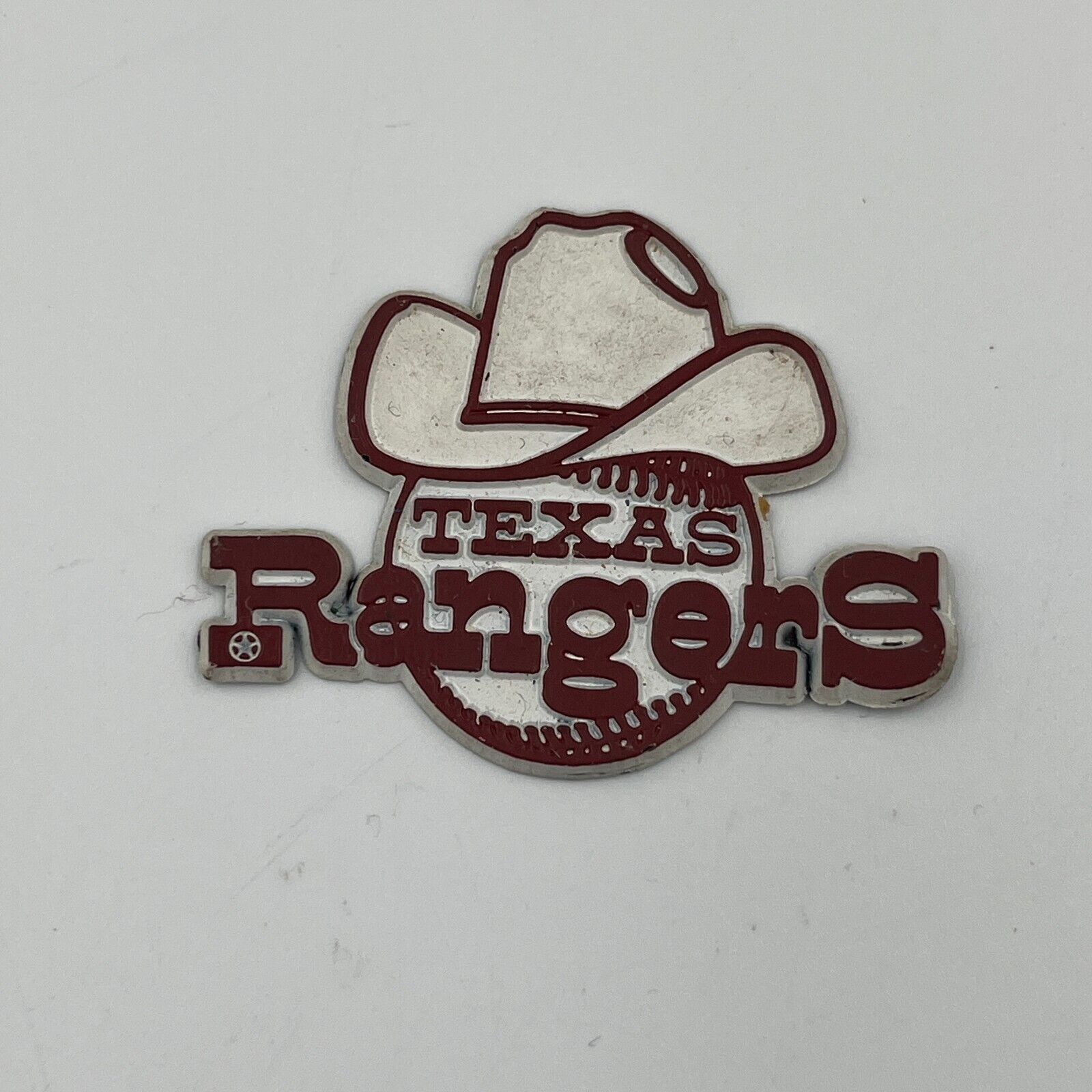 Vintage Texas Rangers MLB Rubber Baseball Magnet 1970s/80s Standings Board