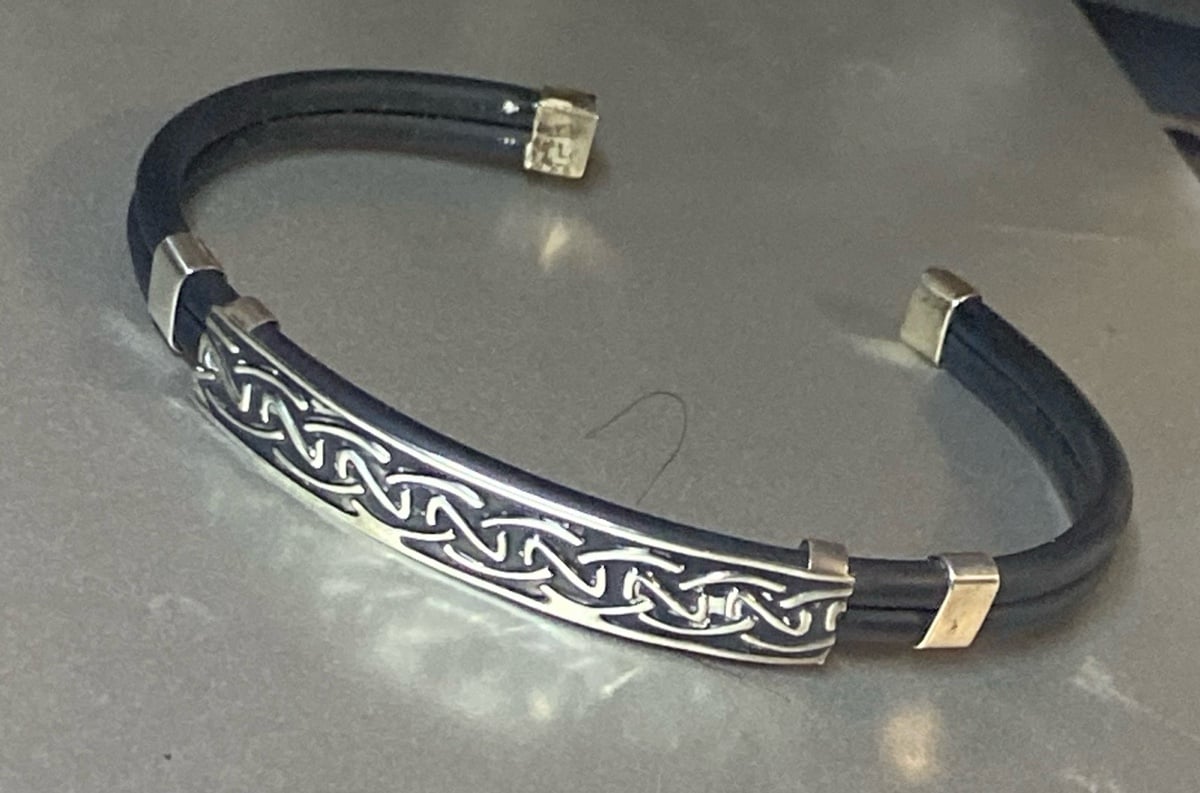 .925 Sterling Silver Rubber Bracelet