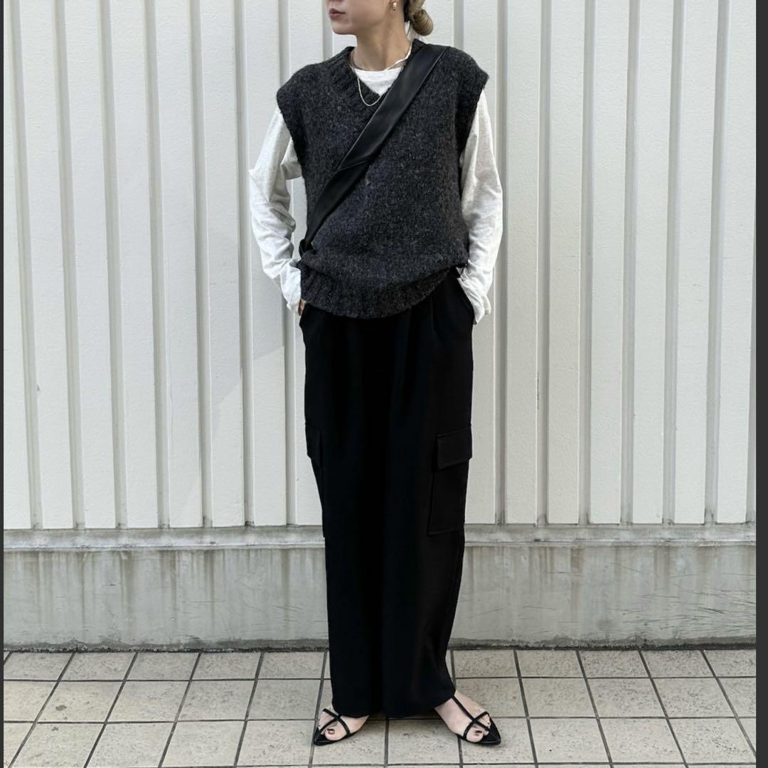 楽天 Knit Yarn Mottle TODAYFUL Vest grey. in トップス
