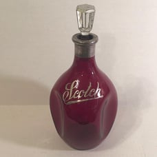 RARE Pigeon Blood Glass Scotch Decanter