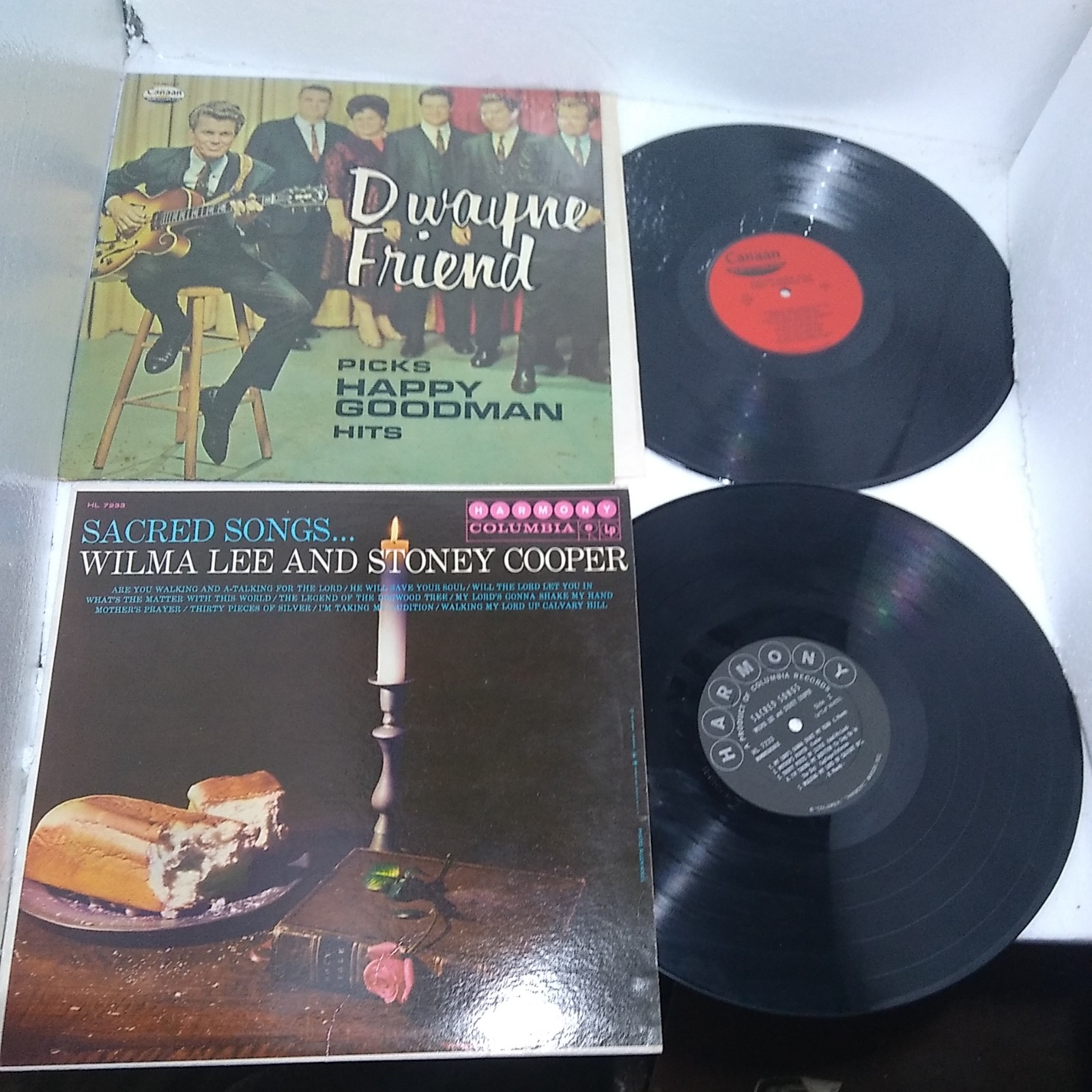 2 vintage gospel LPs Wilma Lee & Stoney Cooper: sacred songs + Dwayne Friend