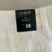 J. Crew Women's White Cotton 3.5 Classic Chino Shorts with Pockets Size 16 NWT