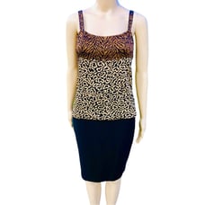 St. John Collection animal print top Sz m