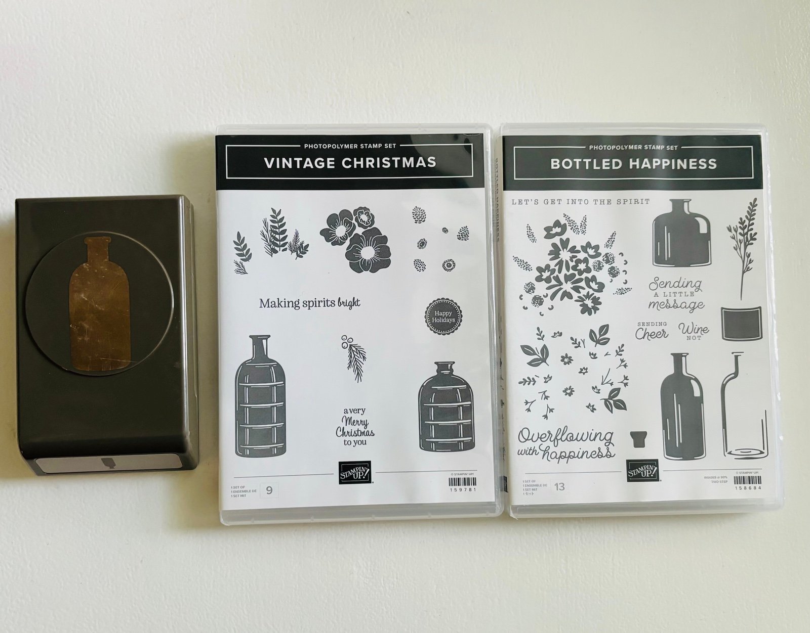 Stampin Up - Bottled Happiness + Vintage Christmas Stamp Sets + Bottle Punch