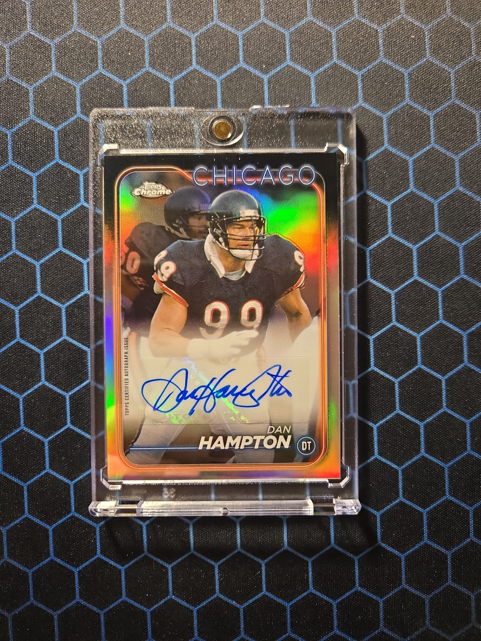 Dan Hampton Topps Chrome Silver Refractor Autograph- Chicago Bears H.O.F.