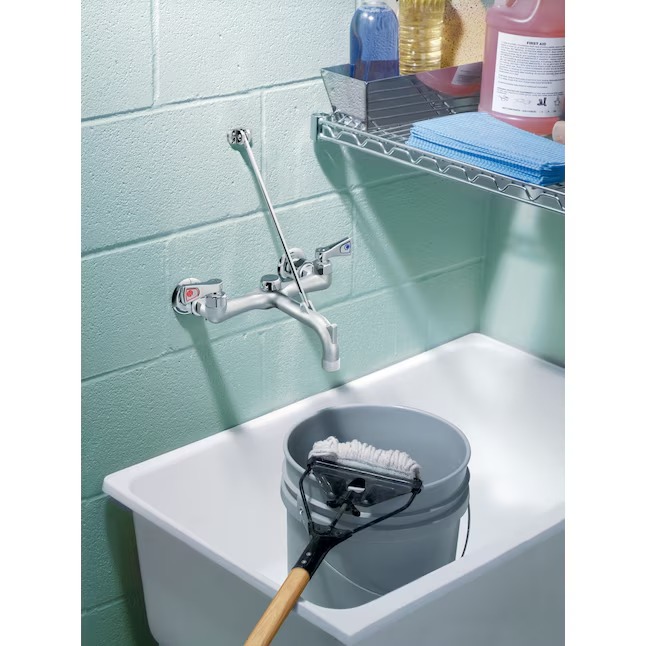 MOEN Commercial M-DURA Chrome 2-Handle Wall-Mount Utility Faucet - NEW!