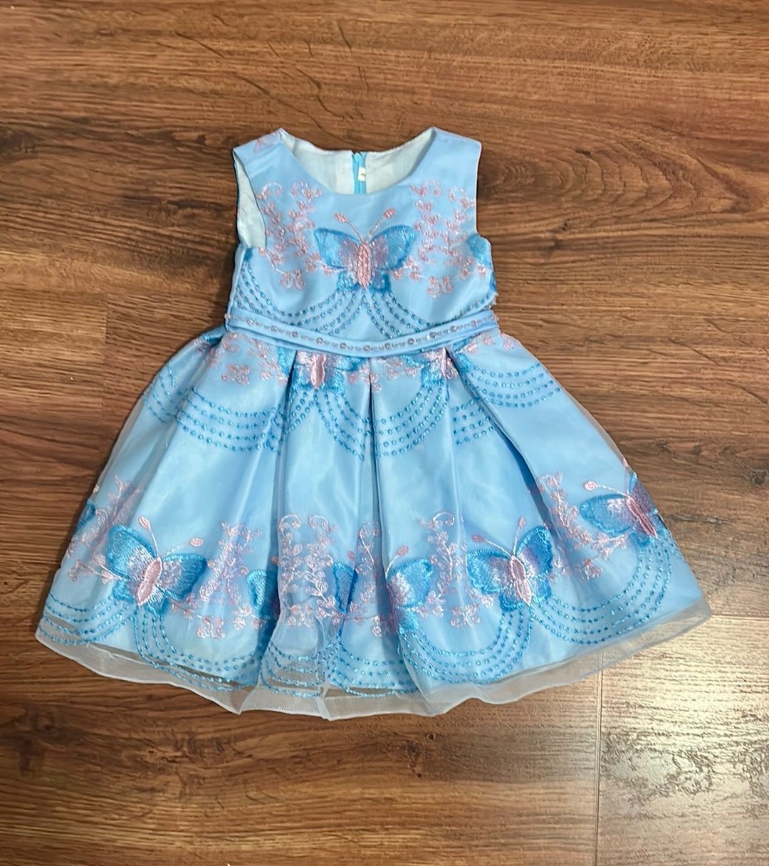 Blue and Pink Butterfly Dress Size 4