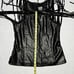 Cusp Neiman Marcus Leather Halter neck Blouse Sz S Fringe Black Boho Biker