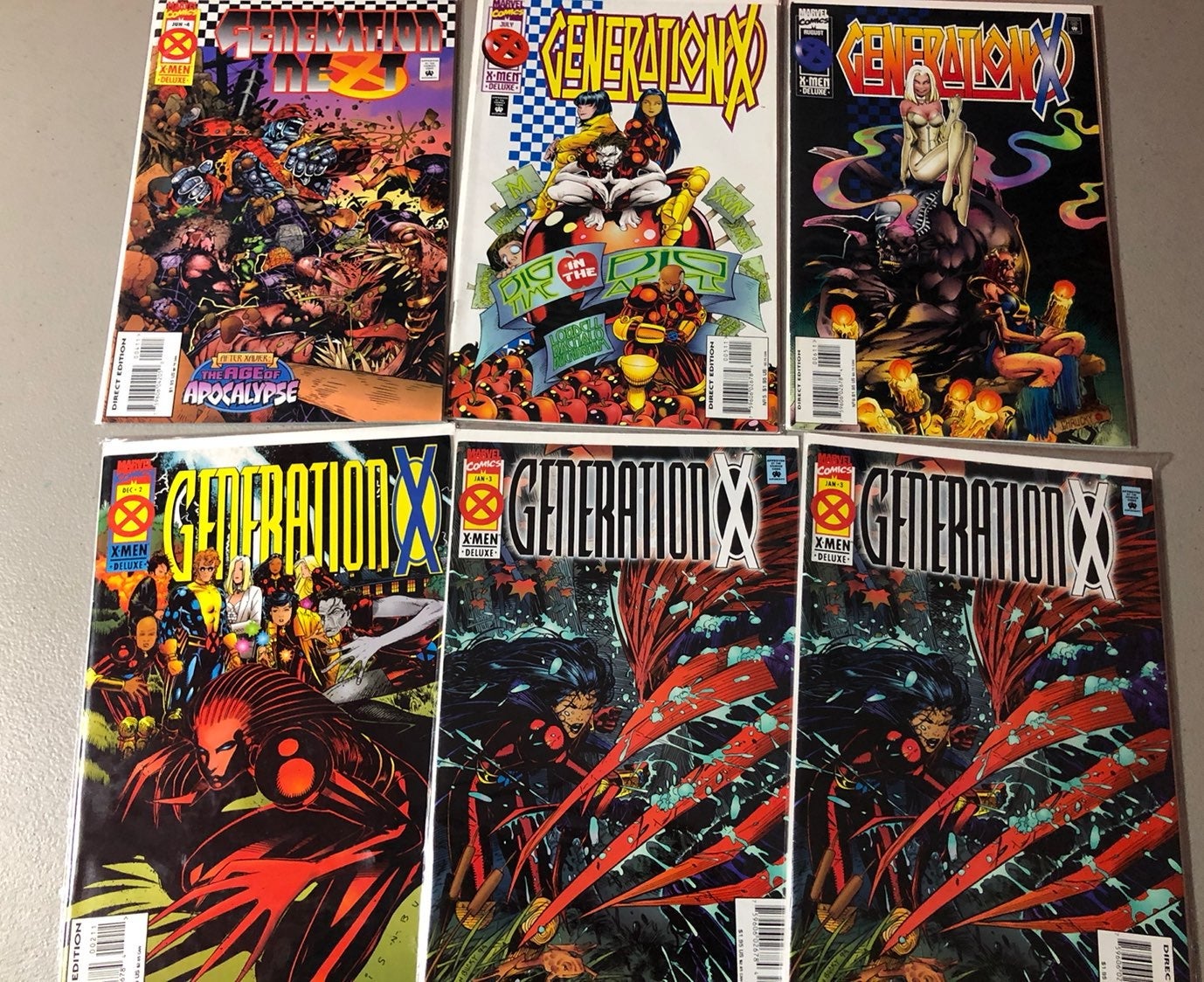 Generation X Issues 2, 3(x2), 4, 5 & 6 comic book Lot