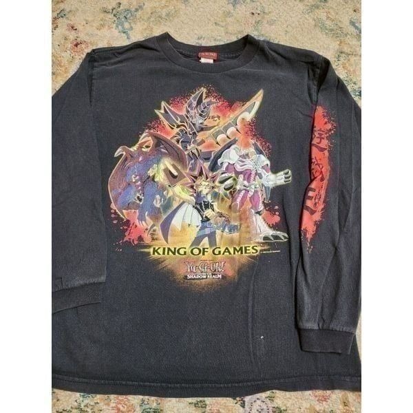 Vtg 1996 Yu-Gi-Oh Youth Lrg King Of Games Shadow Realm Anime Long Sleeve Tshirt