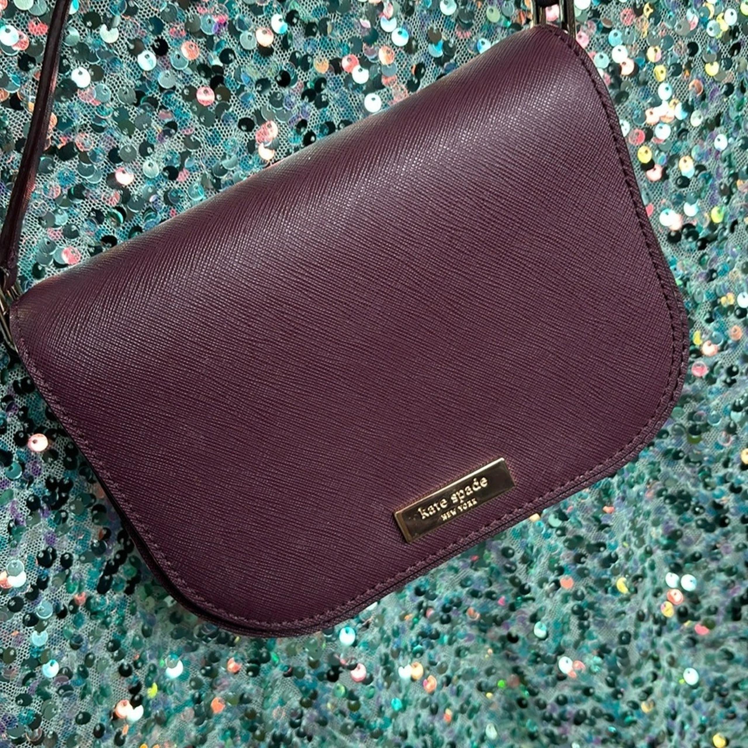 Kate Spade cute plum color small crossbody adorable purse long adjustable strap