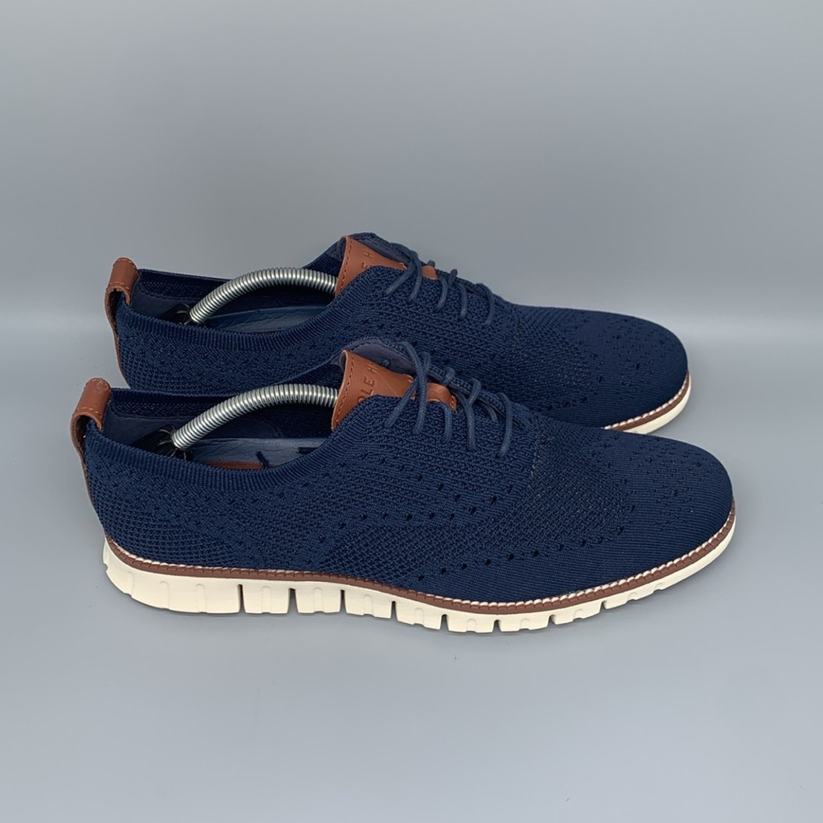 Cole Haan Zerogrand Blue Wingtip Knit Oxford Shoes C24947 Men's Sz 11