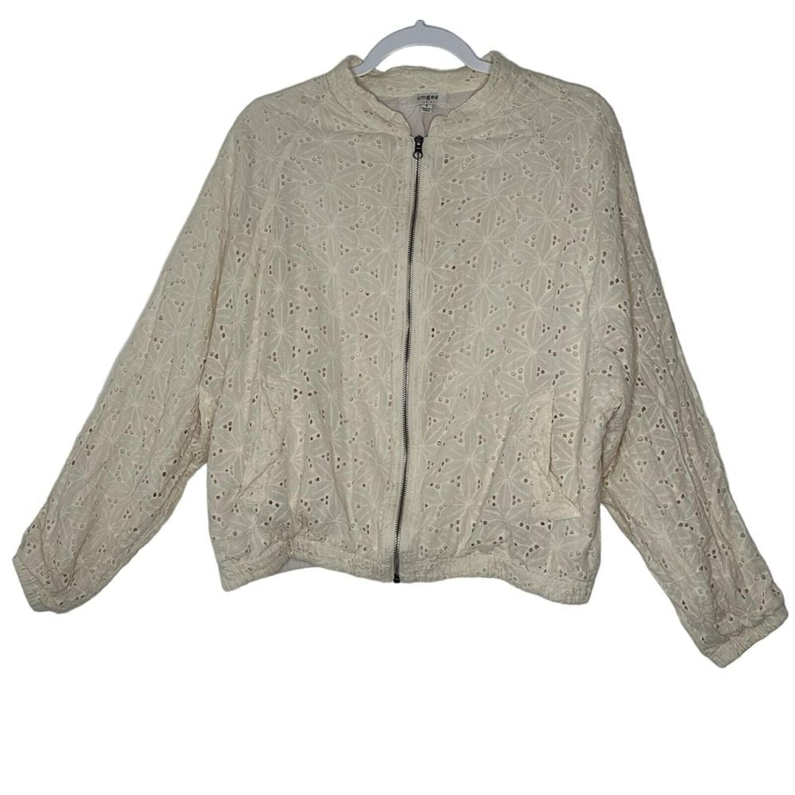 Umgee USA Jacket Womens Small  Bomber Zip Beige