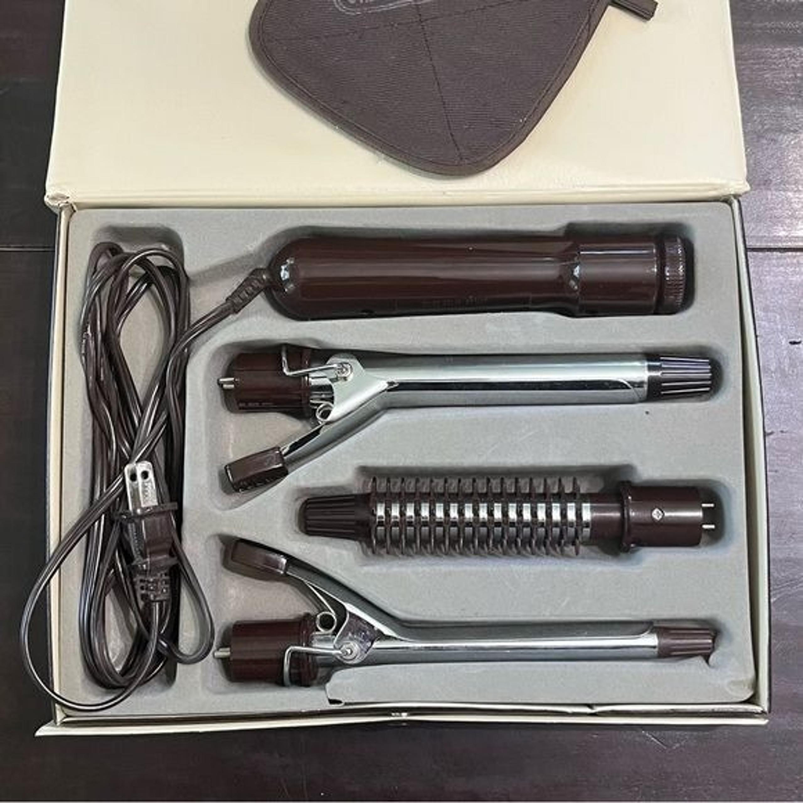 Vintage Vidal Sassoon Curling Iron set in case hair styling tools
